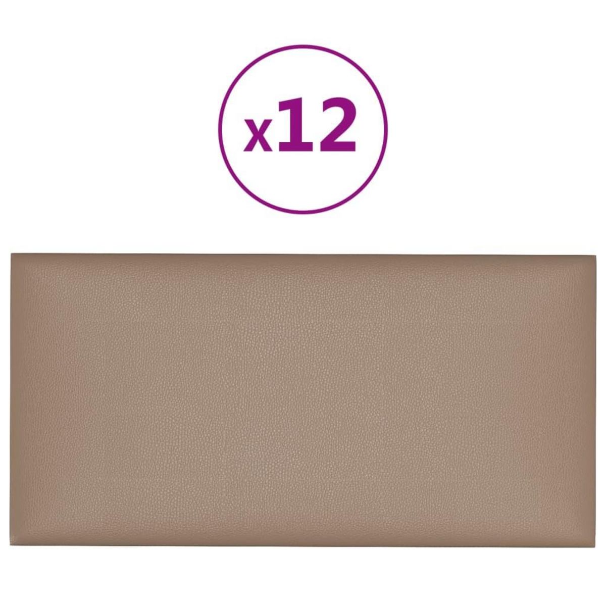 VIDAXL Panneaux muraux 12 pcs Cappuccino 30x15 cm Similicuir 0,54 m²