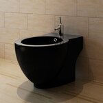 VIDAXL Bidet rond a poser en ceramique sanitaire noir