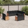 Voir la diapositive 1 : VIDAXL Salon de jardin 11 pcs avec coussins noir resine tressee