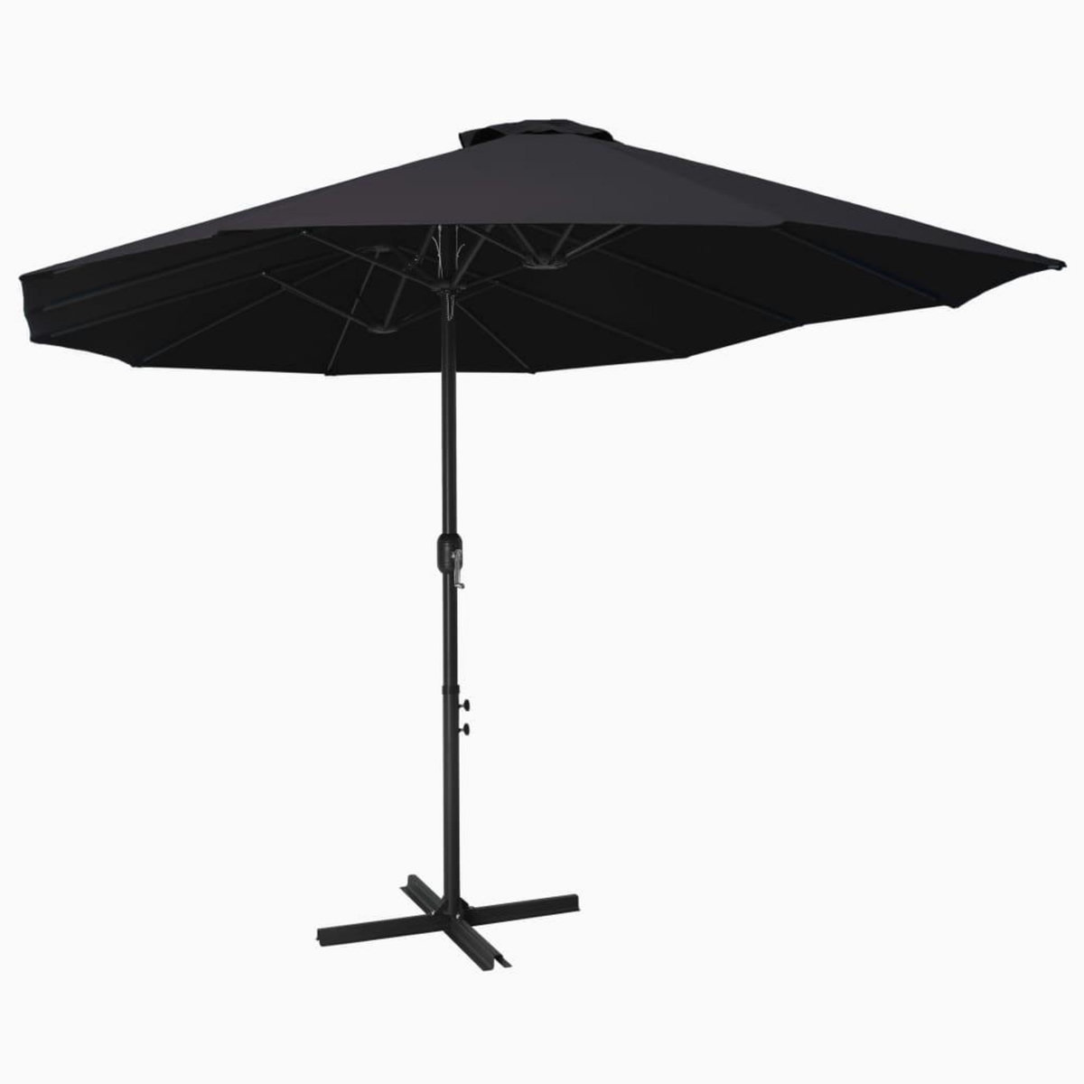 VIDAXL Parasol d'exterieur et poteau en aluminium 460x270 cm Noir