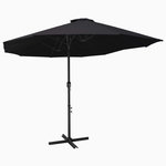 VIDAXL Parasol d'exterieur et poteau en aluminium 460x270 cm Noir