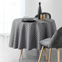 Voir la diapositive 2 : Paris Prix Nappe Ronde Imprimée  Art Chic  180cm Anthracite
