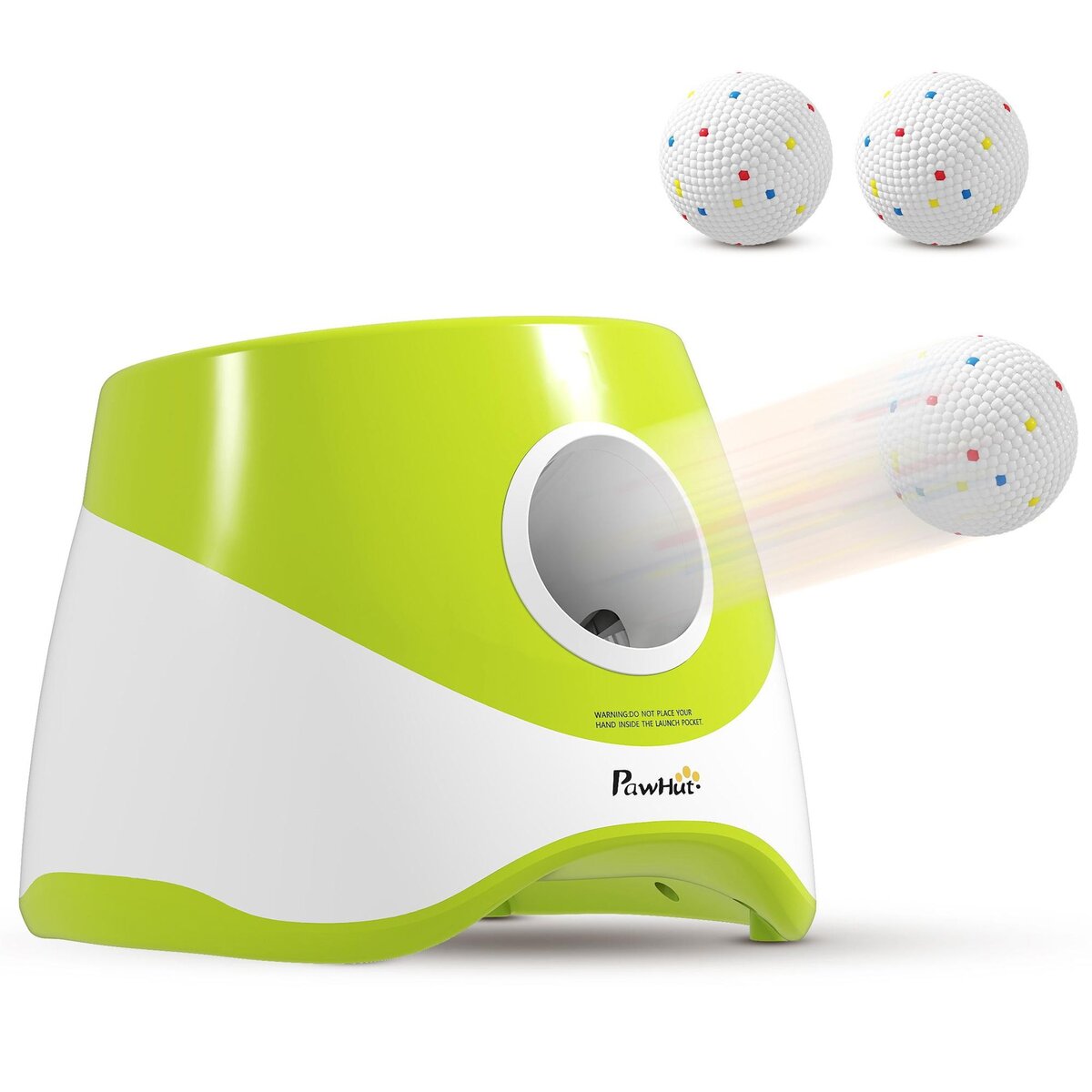 PAWHUT Lanceur de balles automatique pour chien 5 balles ETPU vert