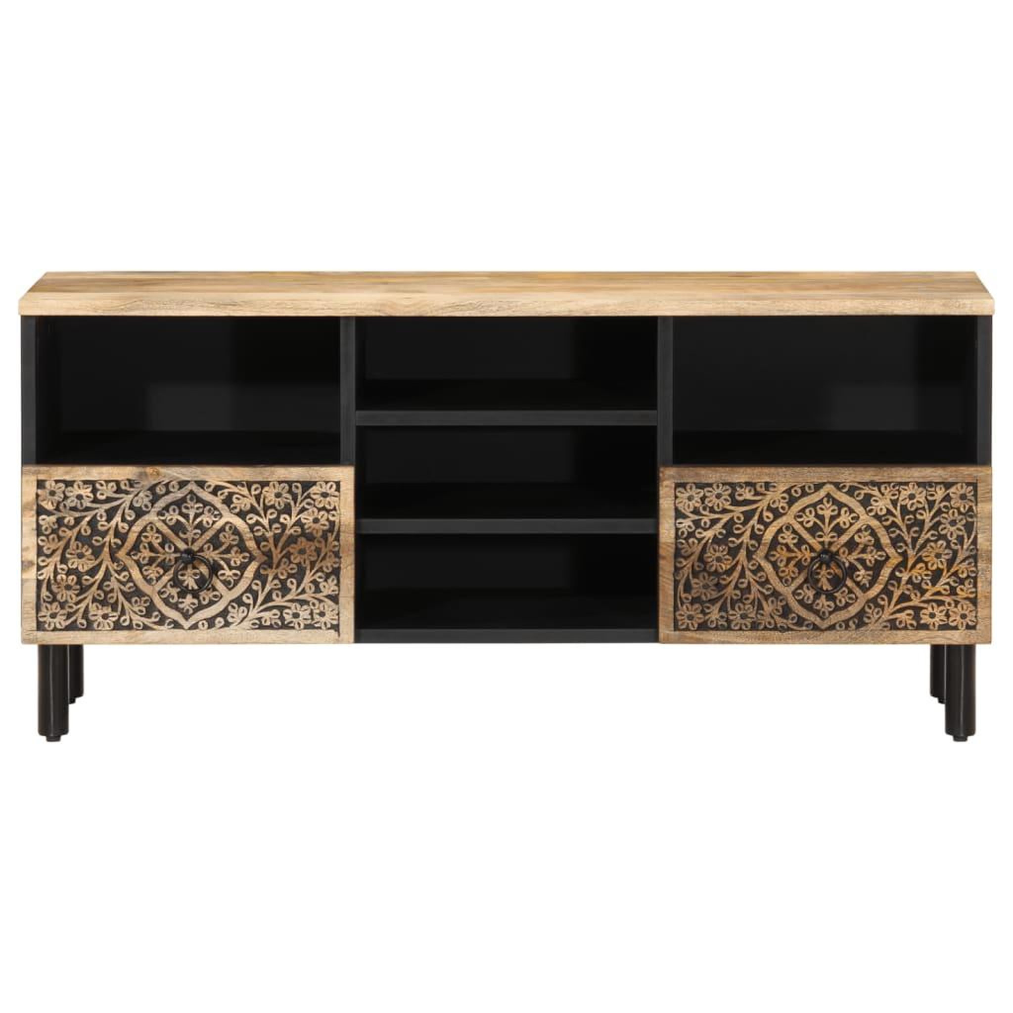Voir la diapositive 5 : VIDAXL Meuble TV 100x33x46 cm bois massif de manguier
