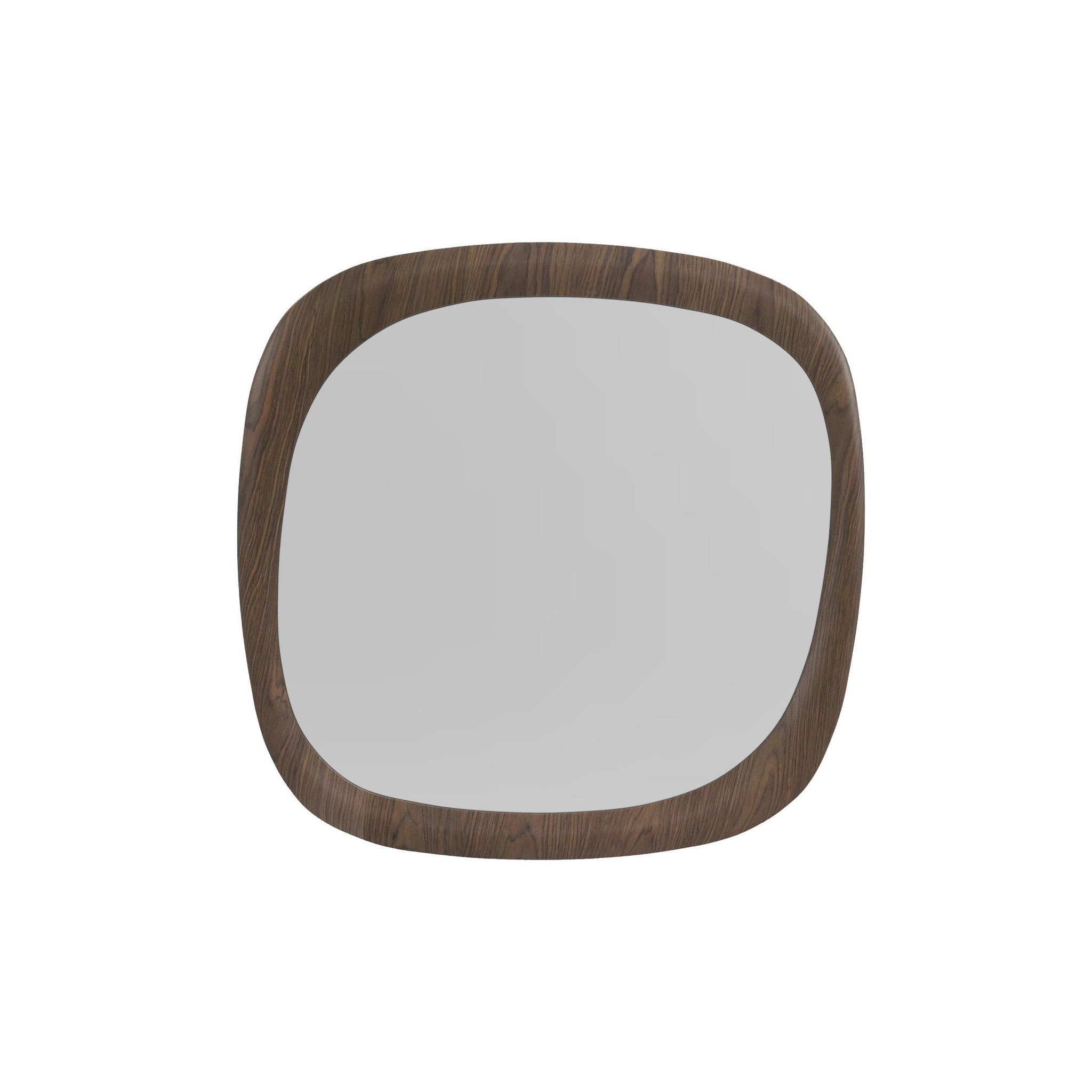 MAISON PAVANE Miroir carré en placage noyer, 120 x 120 cm-yoko