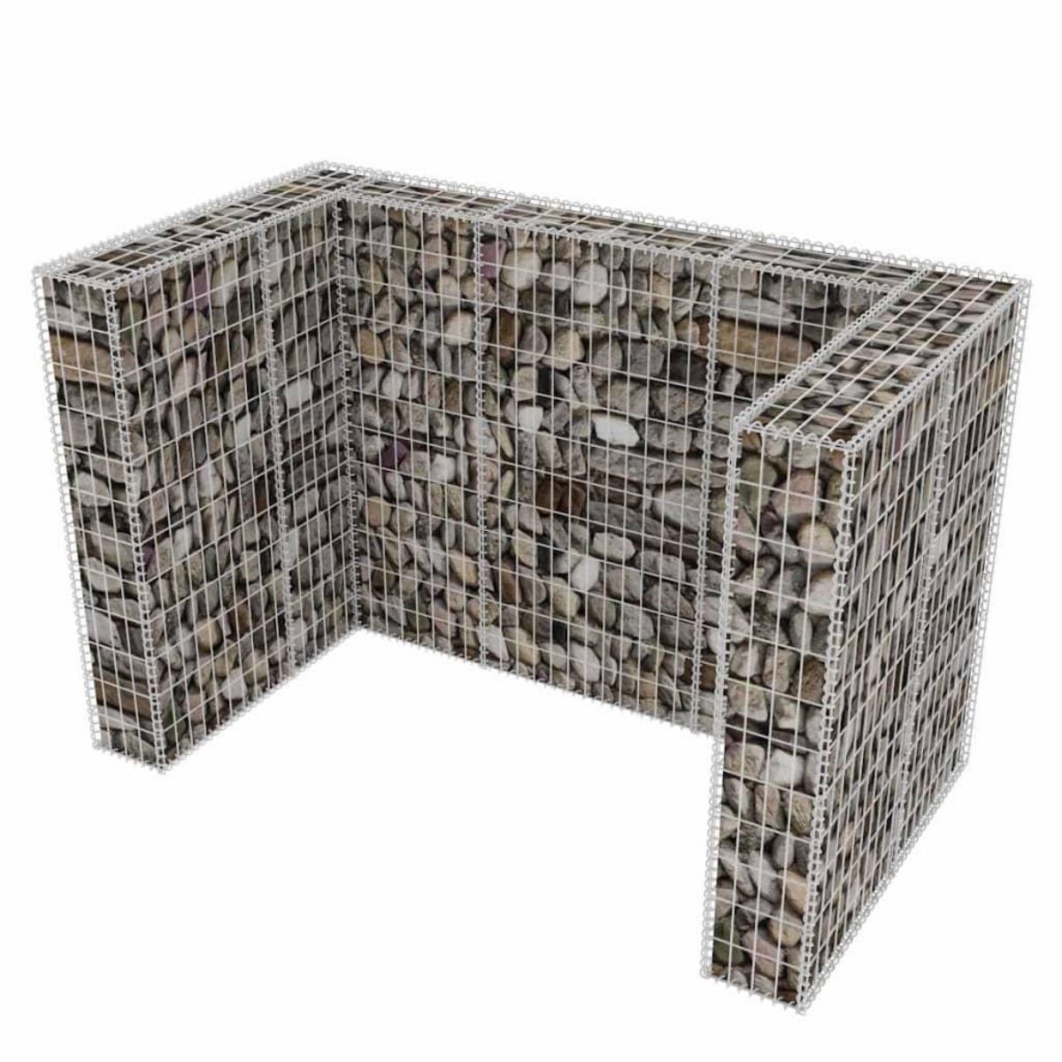 VIDAXL Cadre a gabion de poubelle double Acier 180 x 100 x 120 cm