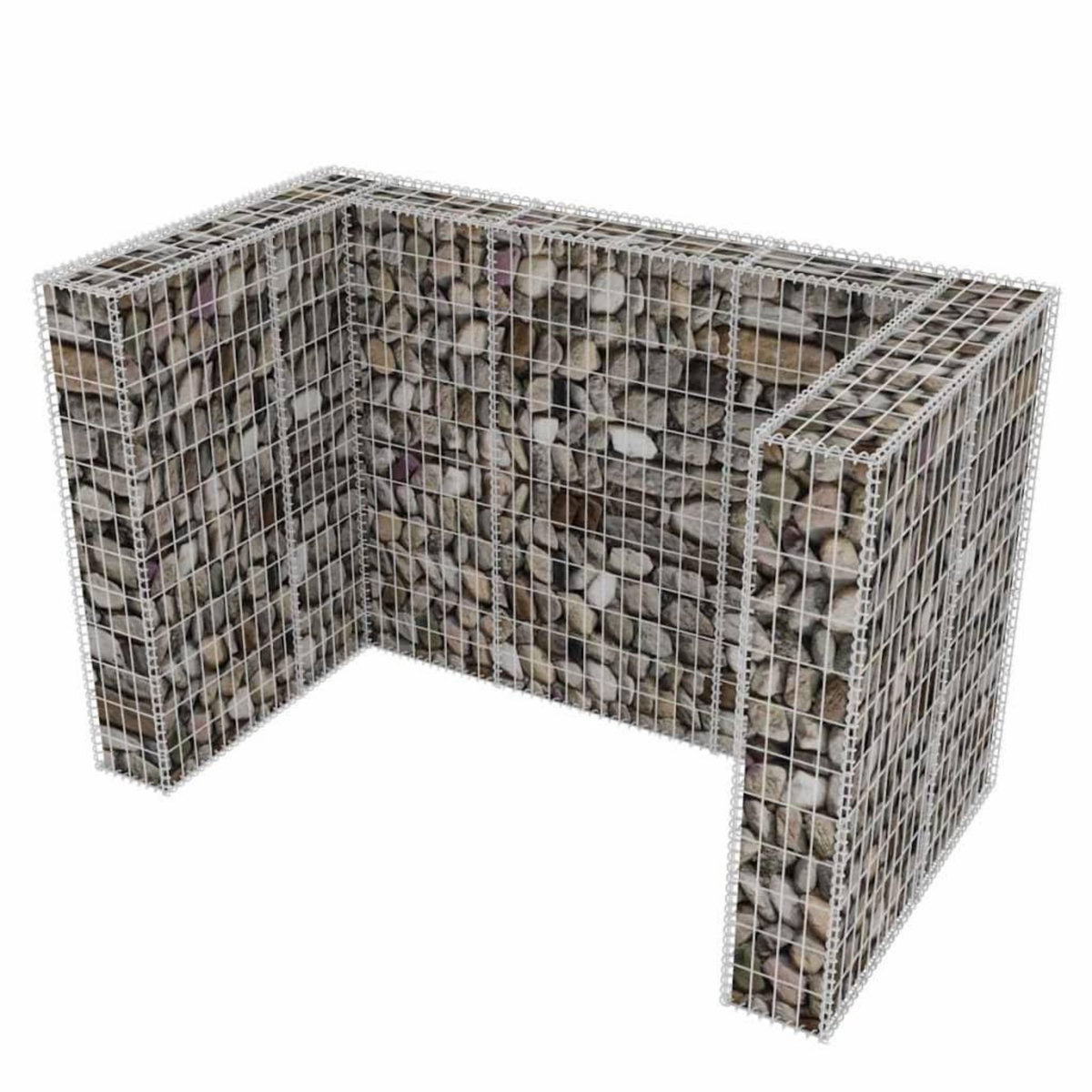 VIDAXL Cadre a gabion de poubelle double Acier 180 x 100 x 120 cm