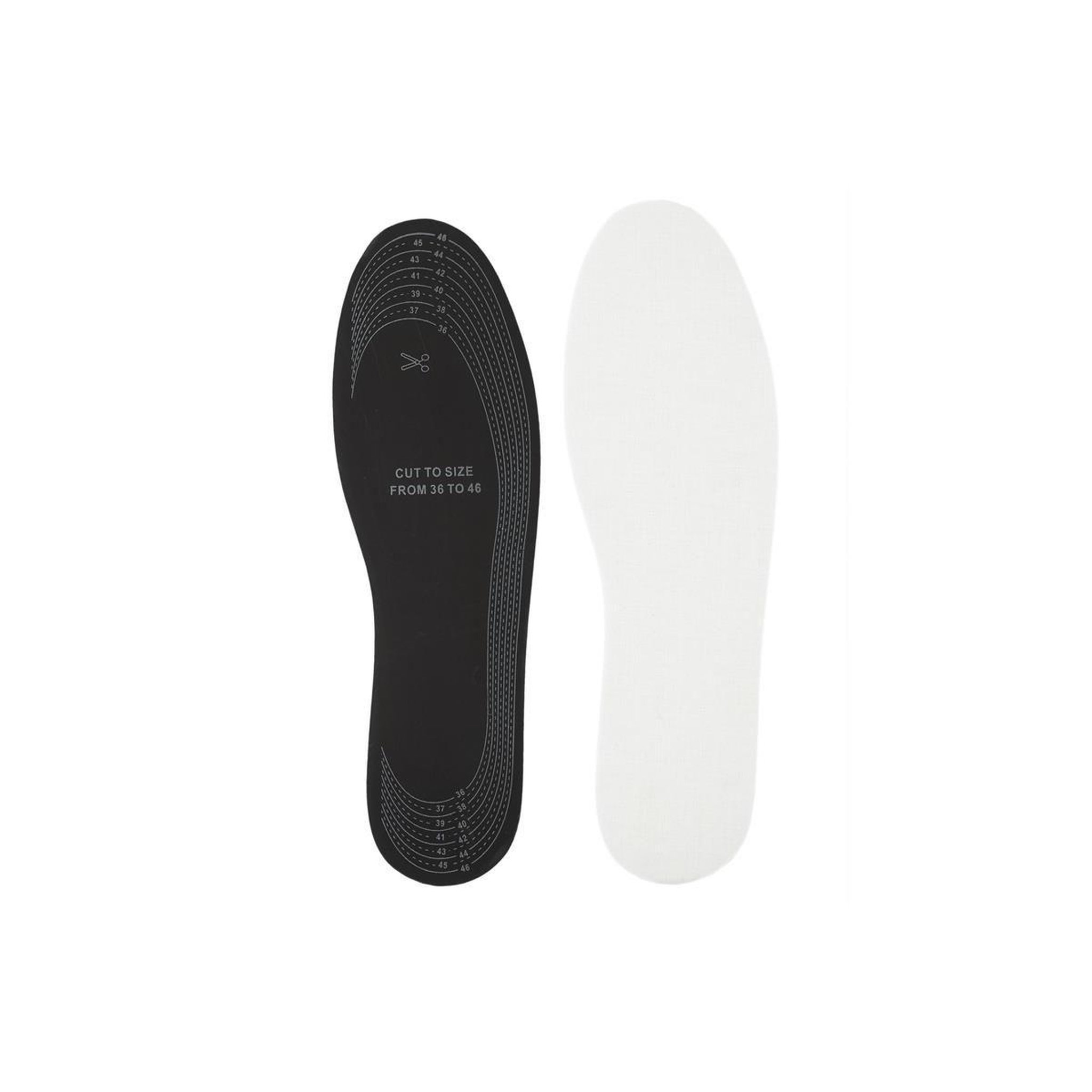 SENSLY Semelle à découper  coton  taille 36-46cm noir & blanc