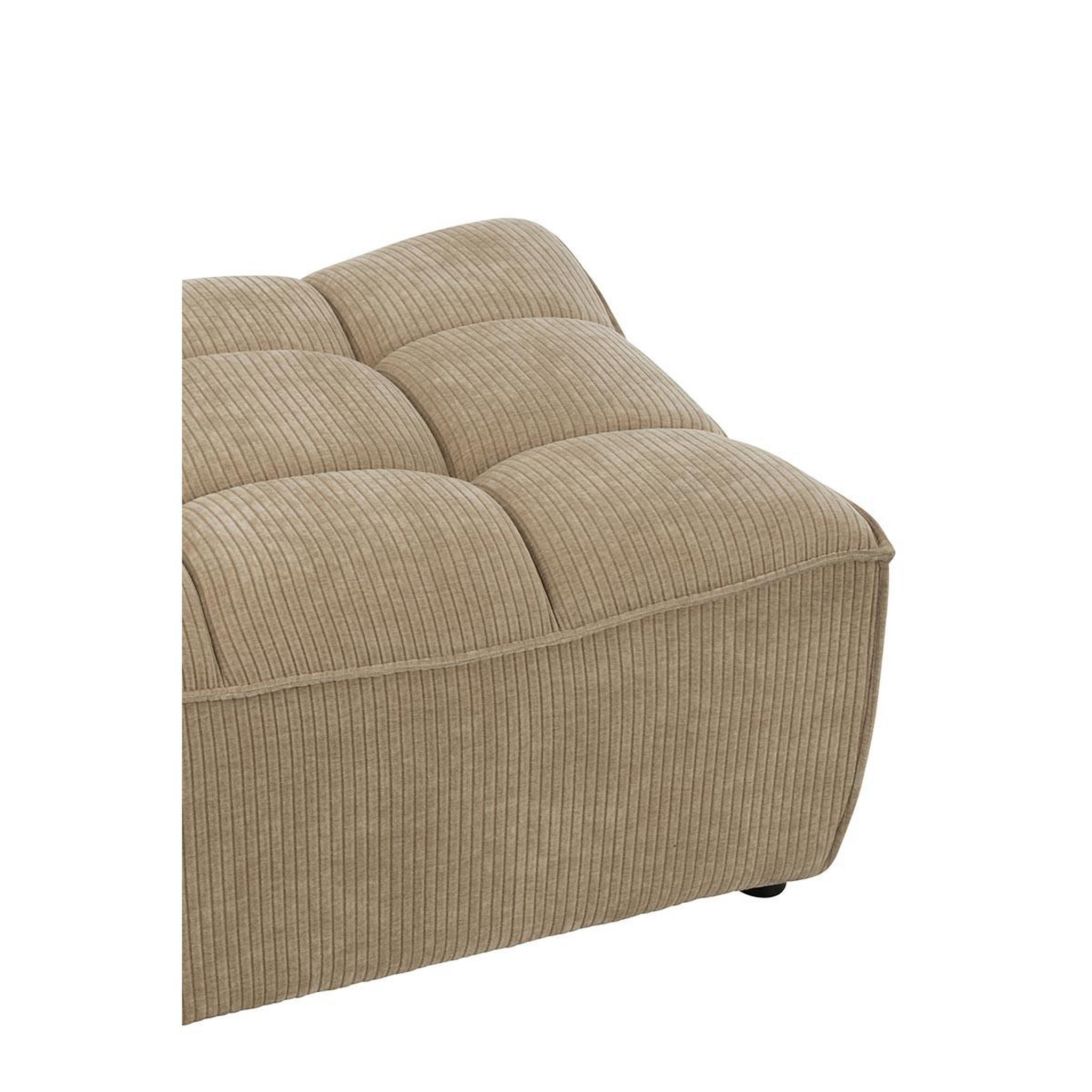 Voir la diapositive 4 : J-LINE Pouf matelassé  grid  92cm beige foncé