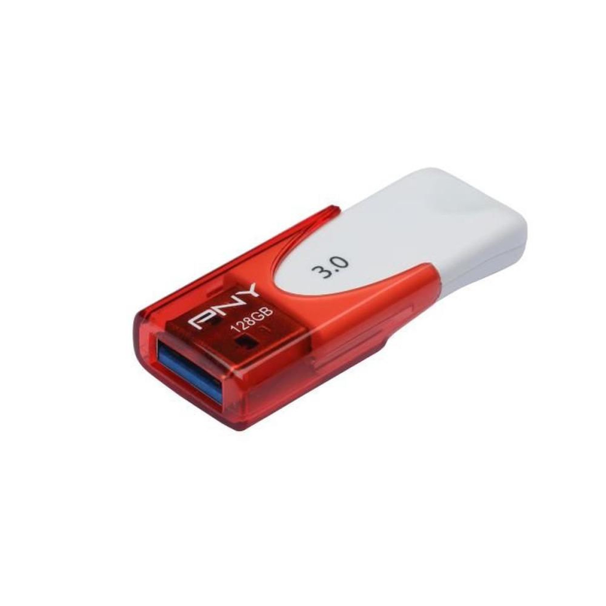 PNY Clé USB 128 Go USB 3.0 Type-A PNY Attaché 4 rouge et blanche, jusqu'à 80 Mo/s