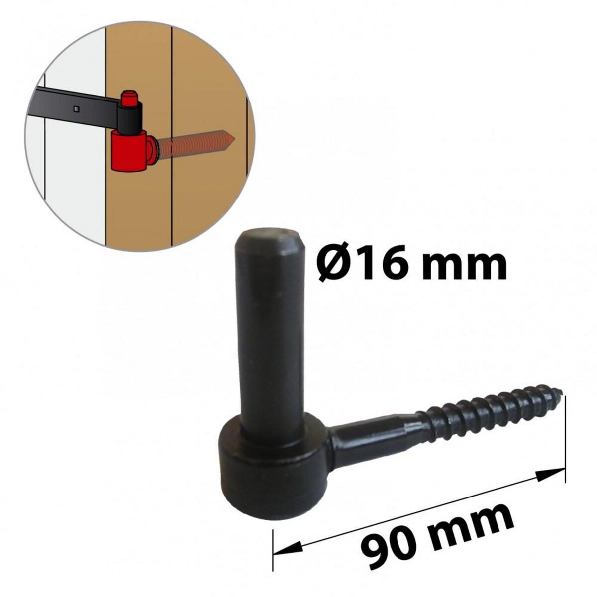 CENTRALE BRICO Gond acier prépeint, H.70x Diam.16 mm