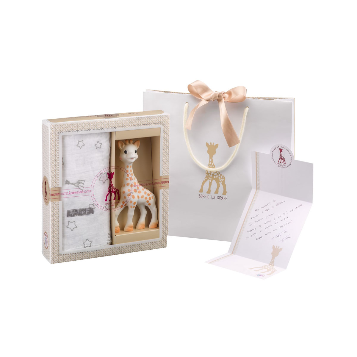 VULLI Coffret Sophie la girafe + Lange 120 x 120 cm