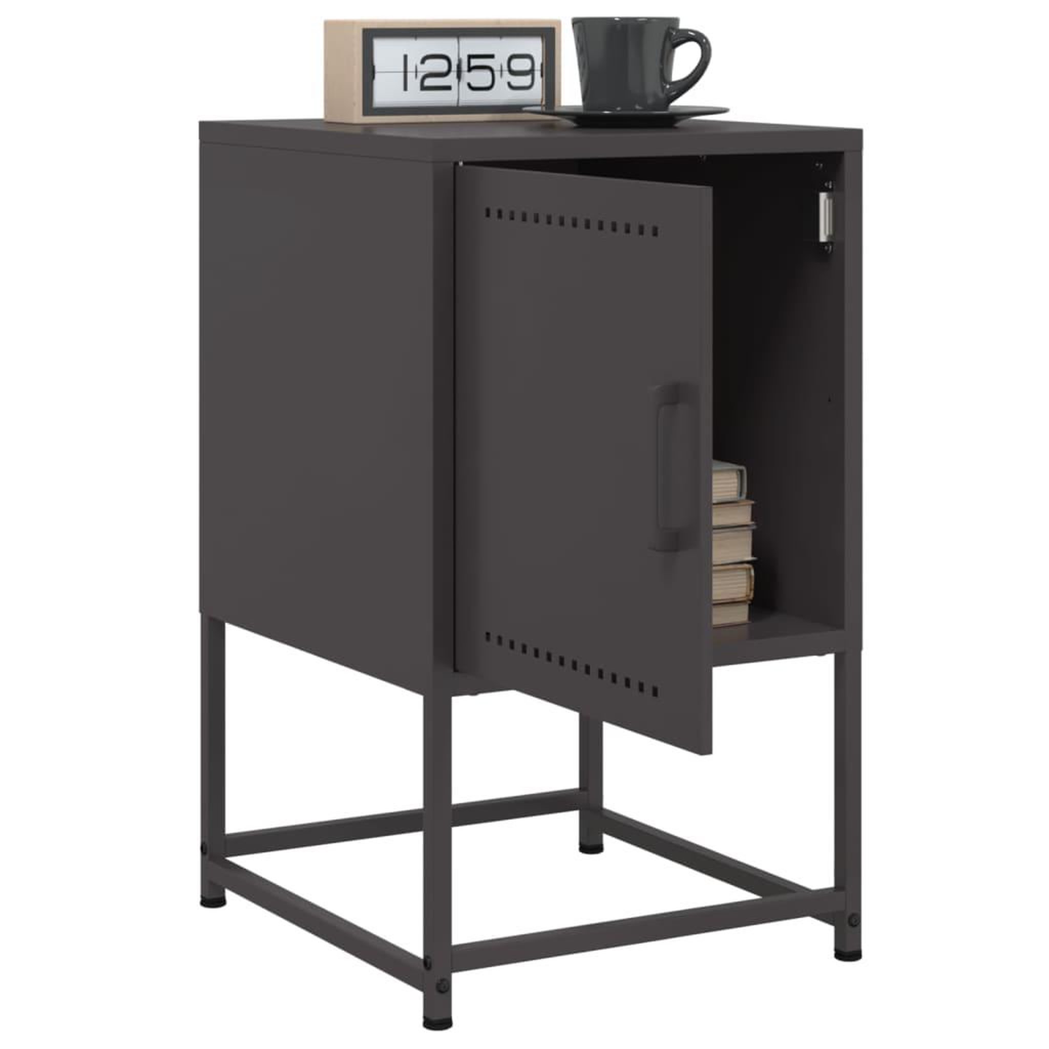 Voir la diapositive 5 : VIDAXL Table de chevet noir 36x39x60,5 cm acier