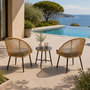 Voir la diapositive 5 : CONCEPT USINE Ensemble de jardin 2 fauteuils et table basse effet rotin naturel IPANEMA
