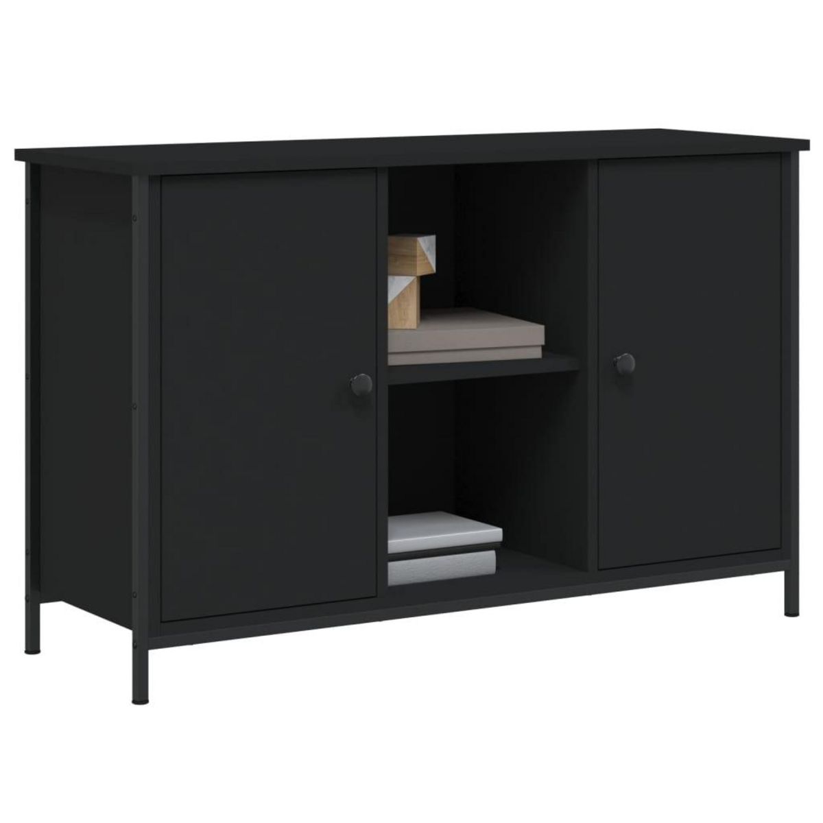 VIDAXL Meuble TV noir 100x35x65 cm bois d'ingenierie