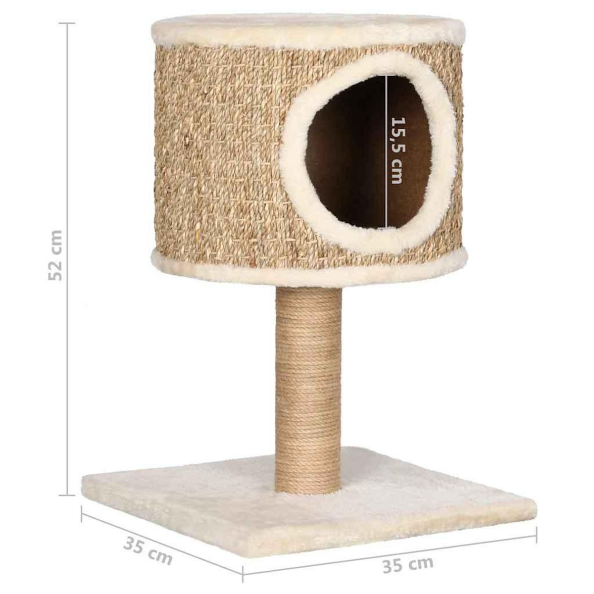 VIDAXL Arbre a chat avec appartement et griffoir 52 cm Herbiers marins