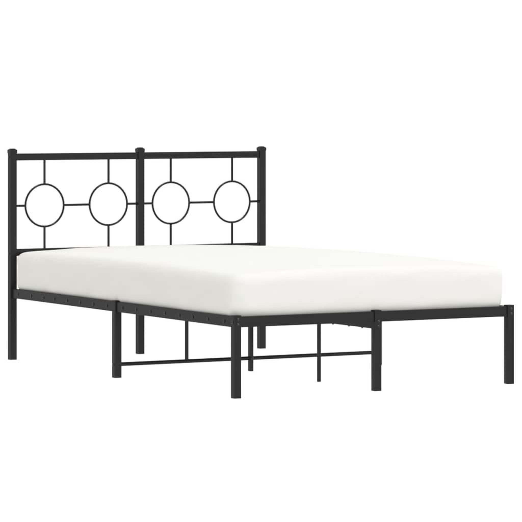 Voir la diapositive 4 : VIDAXL Cadre de lit metal sans matelas avec tete de lit noir 120x190cm