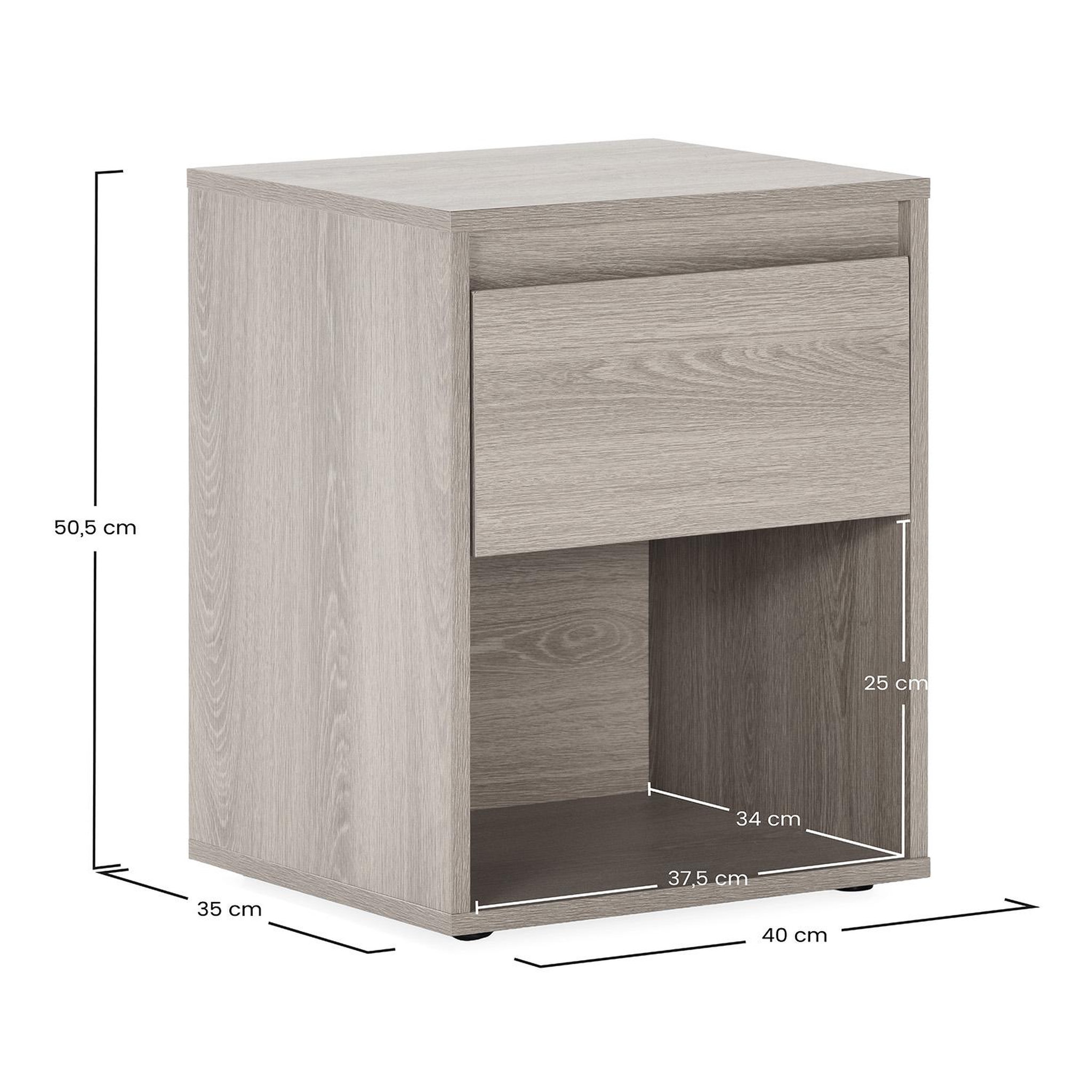 Voir la diapositive 6 : VS VENTA-STOCK Table de chevet Tori 1 tiroir effet Chêne