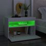 Voir la diapositive 5 : VIDAXL Table de chevet avec lumieres LED Blanc 60x35x40 cm
