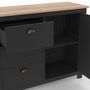 Voir la diapositive 6 : ID MARKET Buffet 130 cm ISIS campagne 2 portes et 3 tiroirs bois et noir