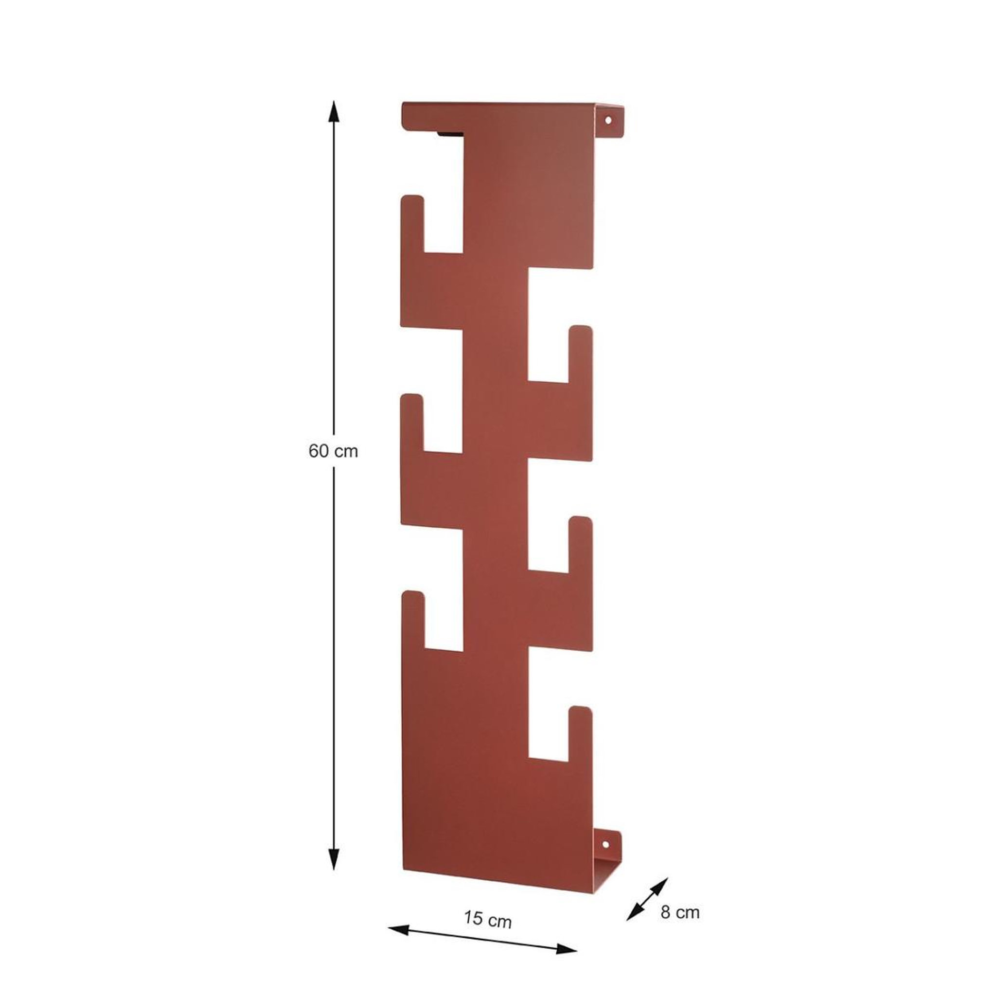 Voir la diapositive 5 : Paris Prix Patère murale  6 crochets  60cm rouge corail