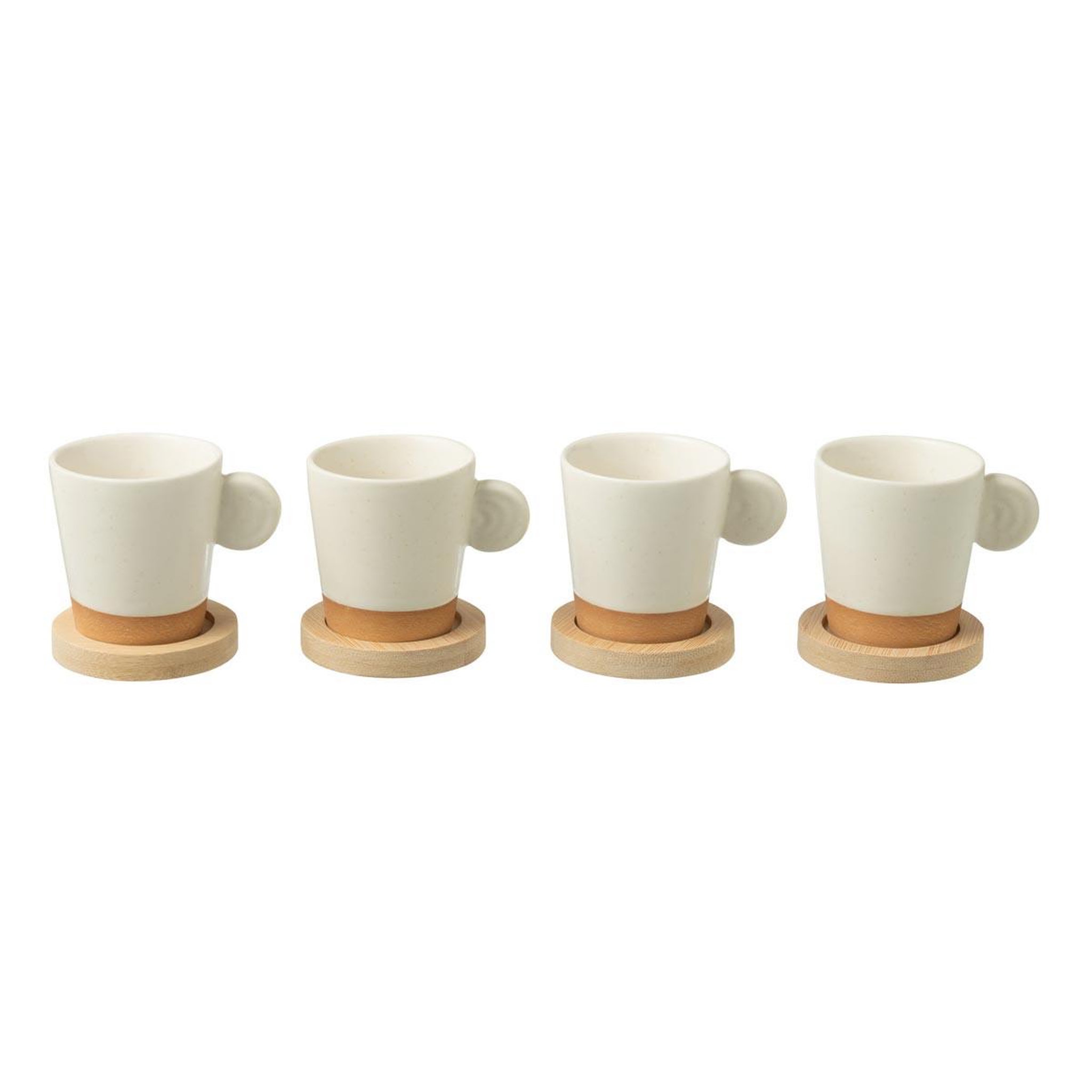 Voir la diapositive 2 : J-LINE Lot de 4 tasses à café  avery  7,5cl blanc