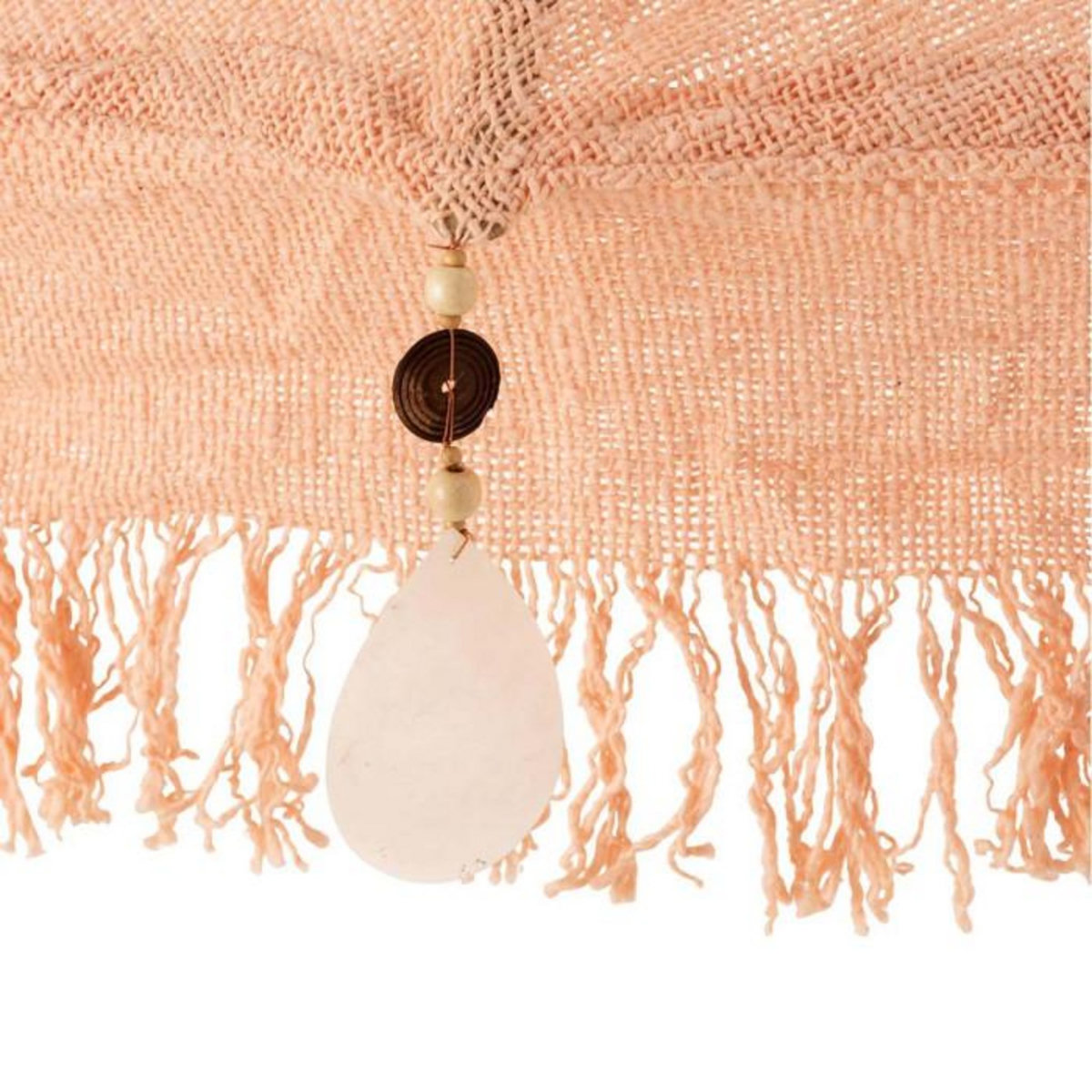 Paris Prix Parasol Déco  Pompons & Coquillages  51cm Saumon