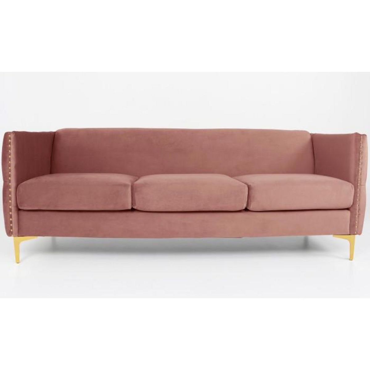 Paris Prix Canapé 3 Places en Velours  Suez  204cm Rose