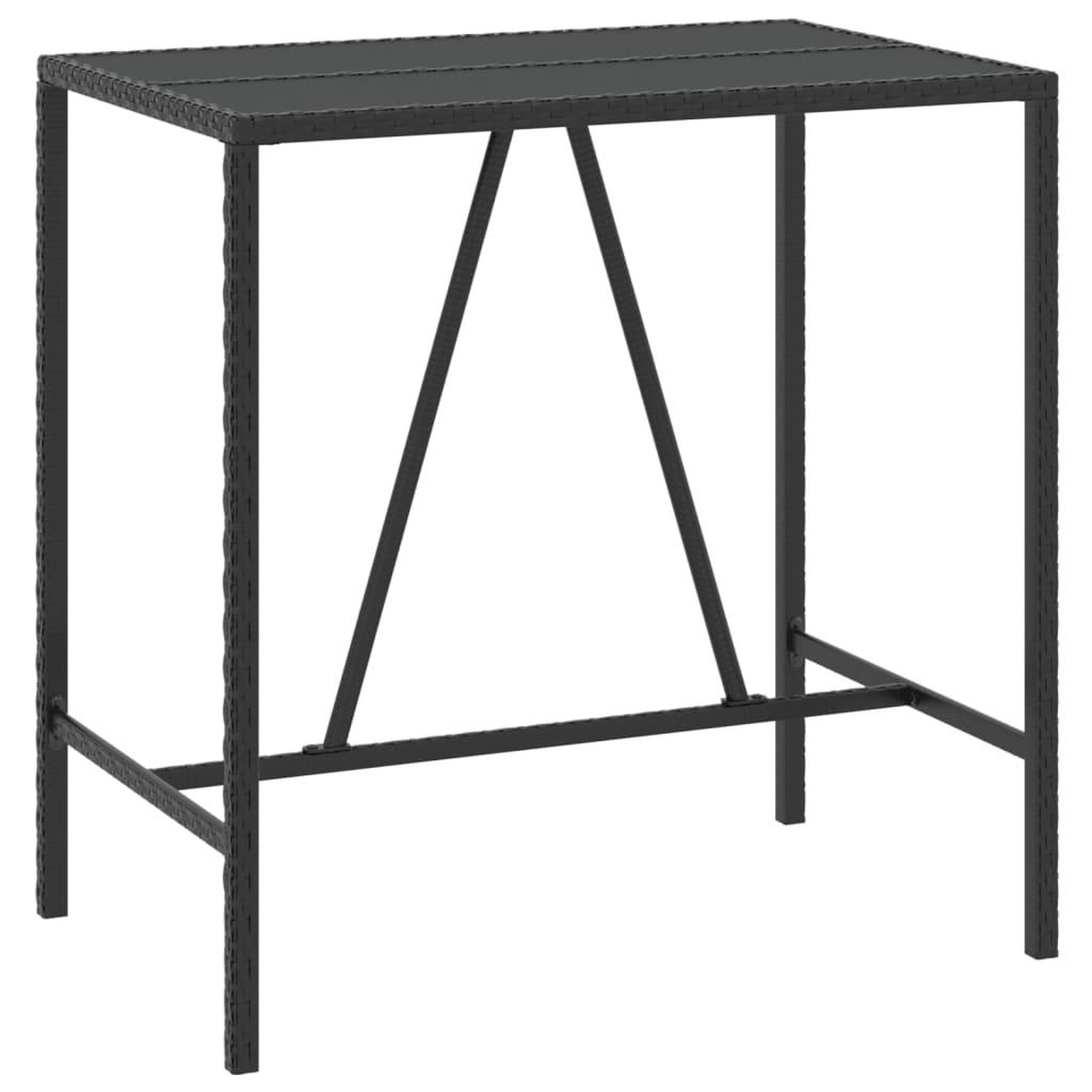 Voir la diapositive 5 : VIDAXL Ensemble de bar jardin 5 pcs noir poly rotin/bois massif acacia