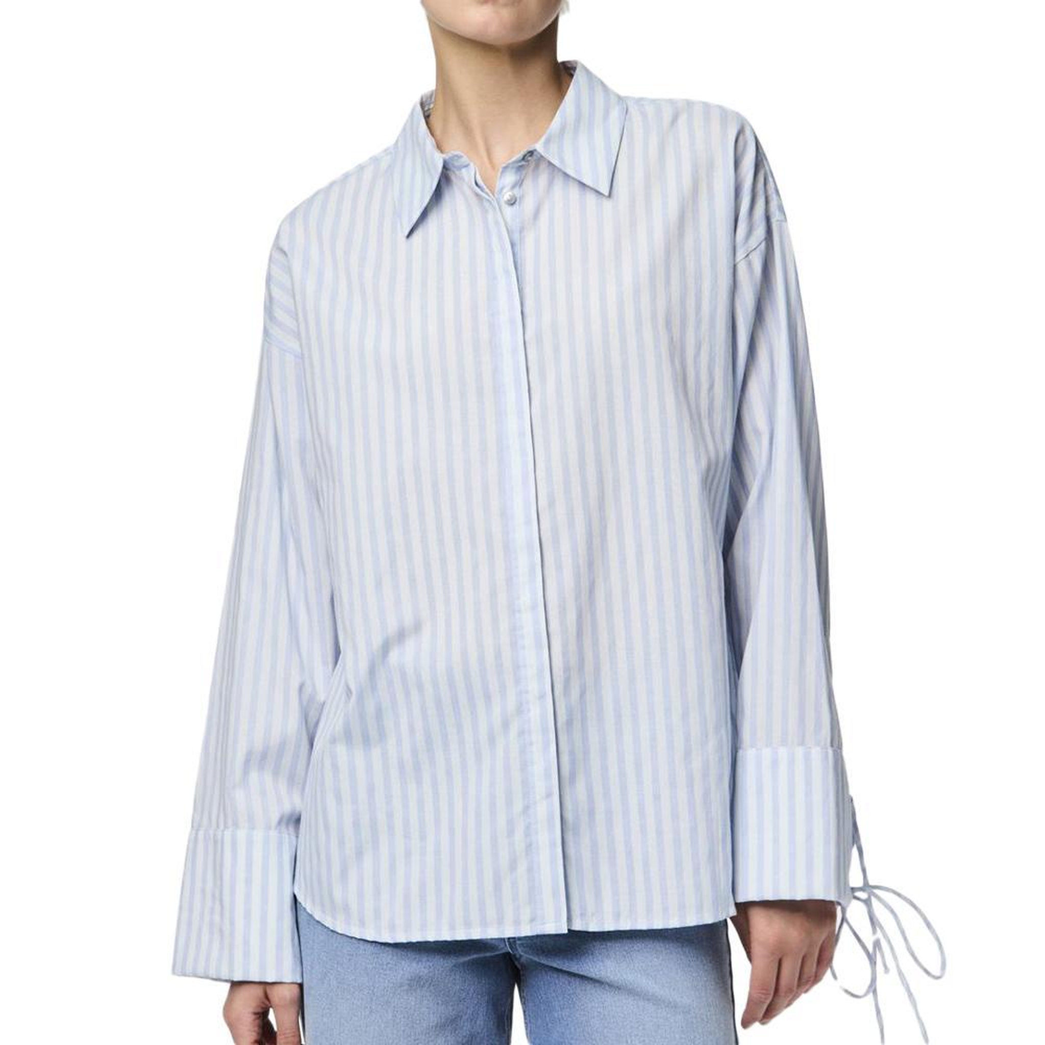 Pieces Chemise  à rayures Femme Pieces Sage. Coloris disponibles : Bleu