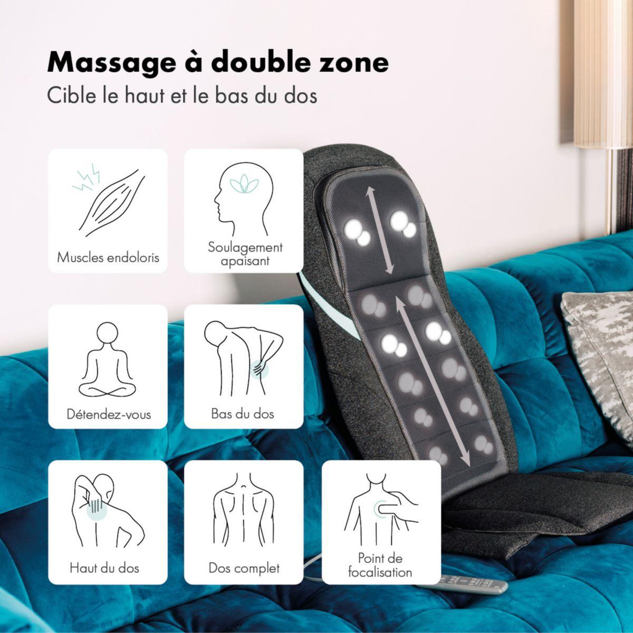 Voir la diapositive 4 : ZEN Siège de massage 4 mains