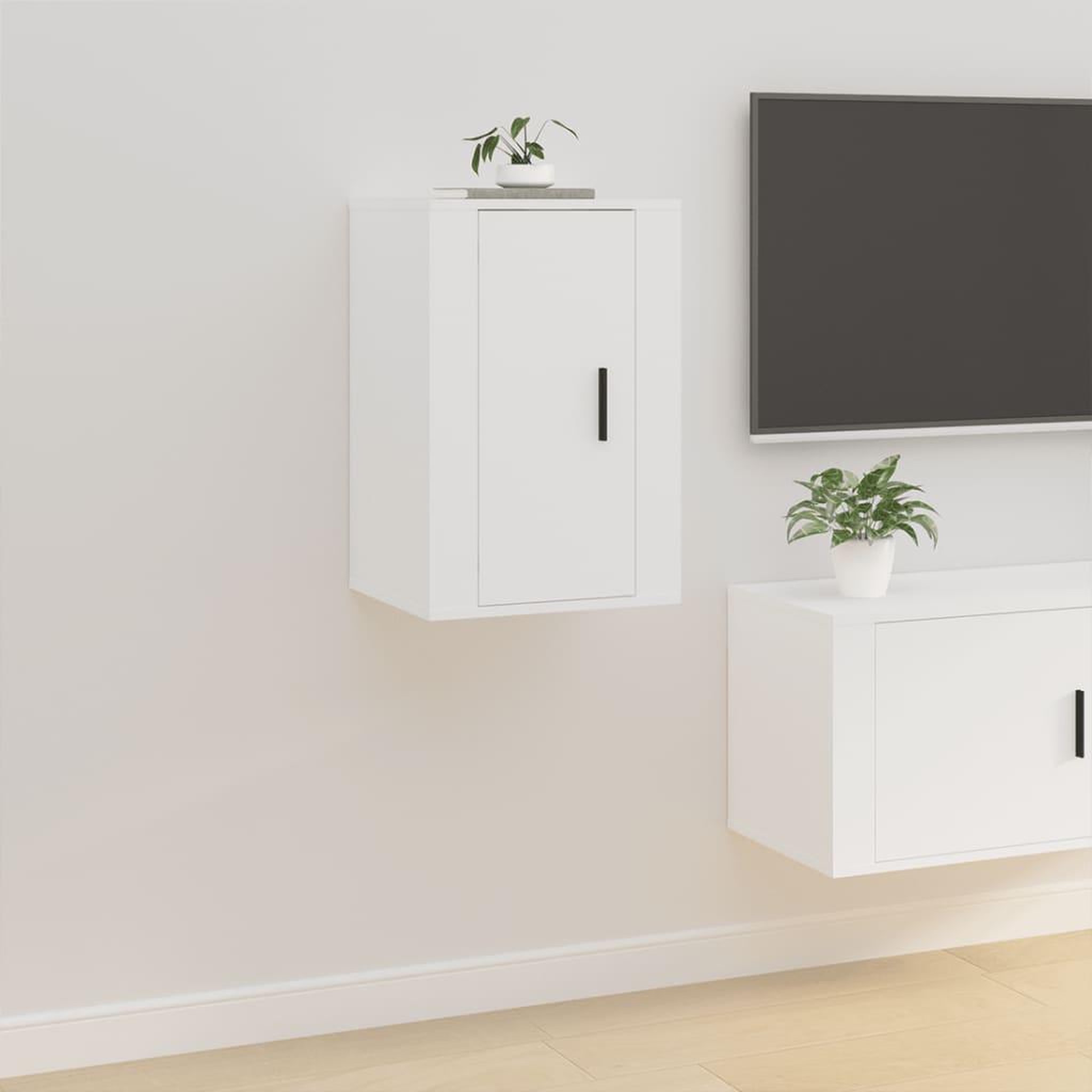 Voir la diapositive 1 : VIDAXL Meuble TV mural Blanc 40x34,5x60 cm