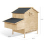 Voir la diapositive 4 : ID MARKET Poulailler chalet XL pour poules avec pondoir en bois