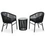 Voir la diapositive 1 : VIDAXL Ensemble de bistro 3 pcs avec coussins Rotin PE Noir