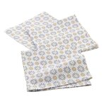 Paris Prix Lot de 3 Serviettes de Table  Floreor  40x40cm Gris