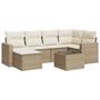 Voir la diapositive 2 : VIDAXL Salon de jardin avec coussins 7 pcs beige resine tressee