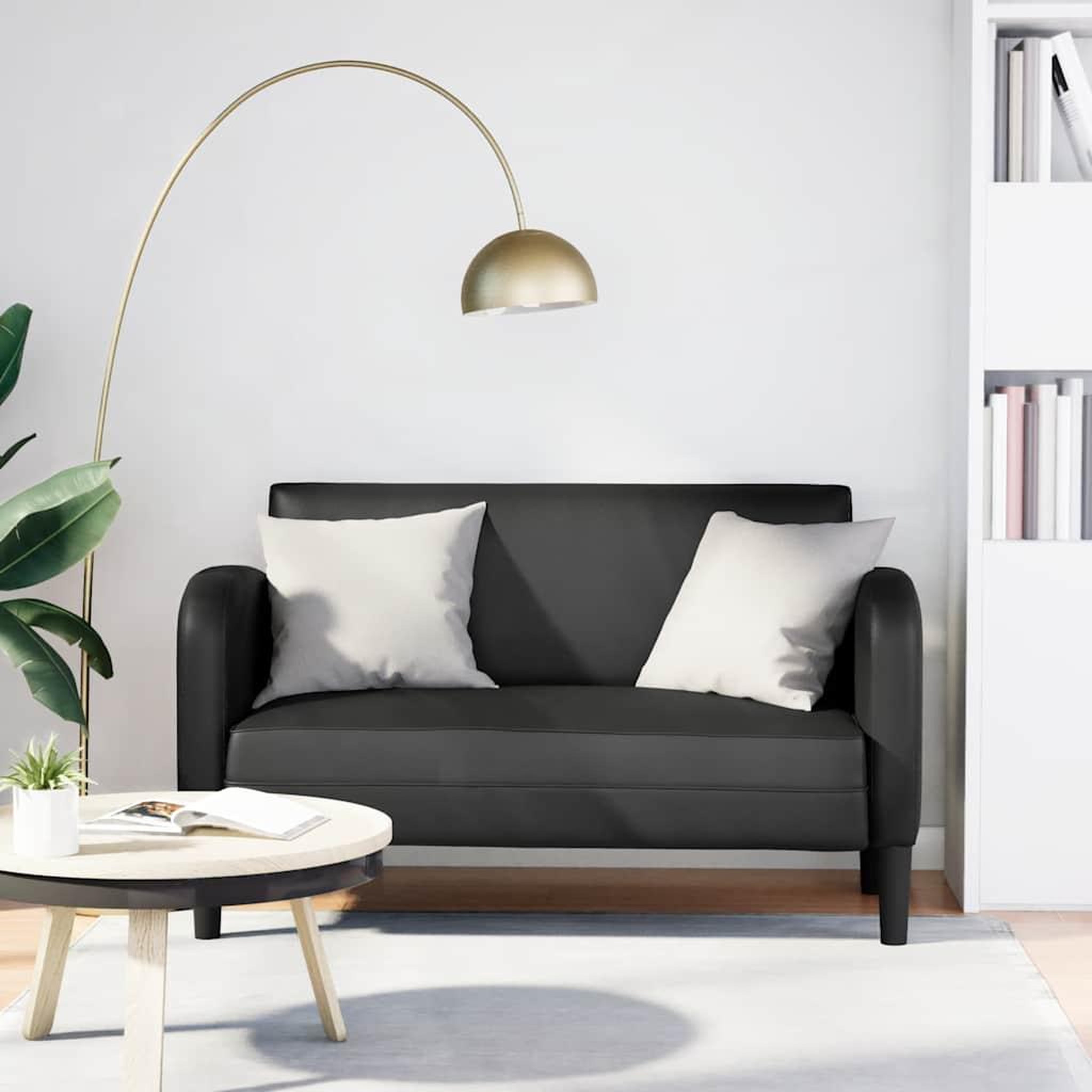 VIDAXL Canape causeuse noir 110 cm similicuir