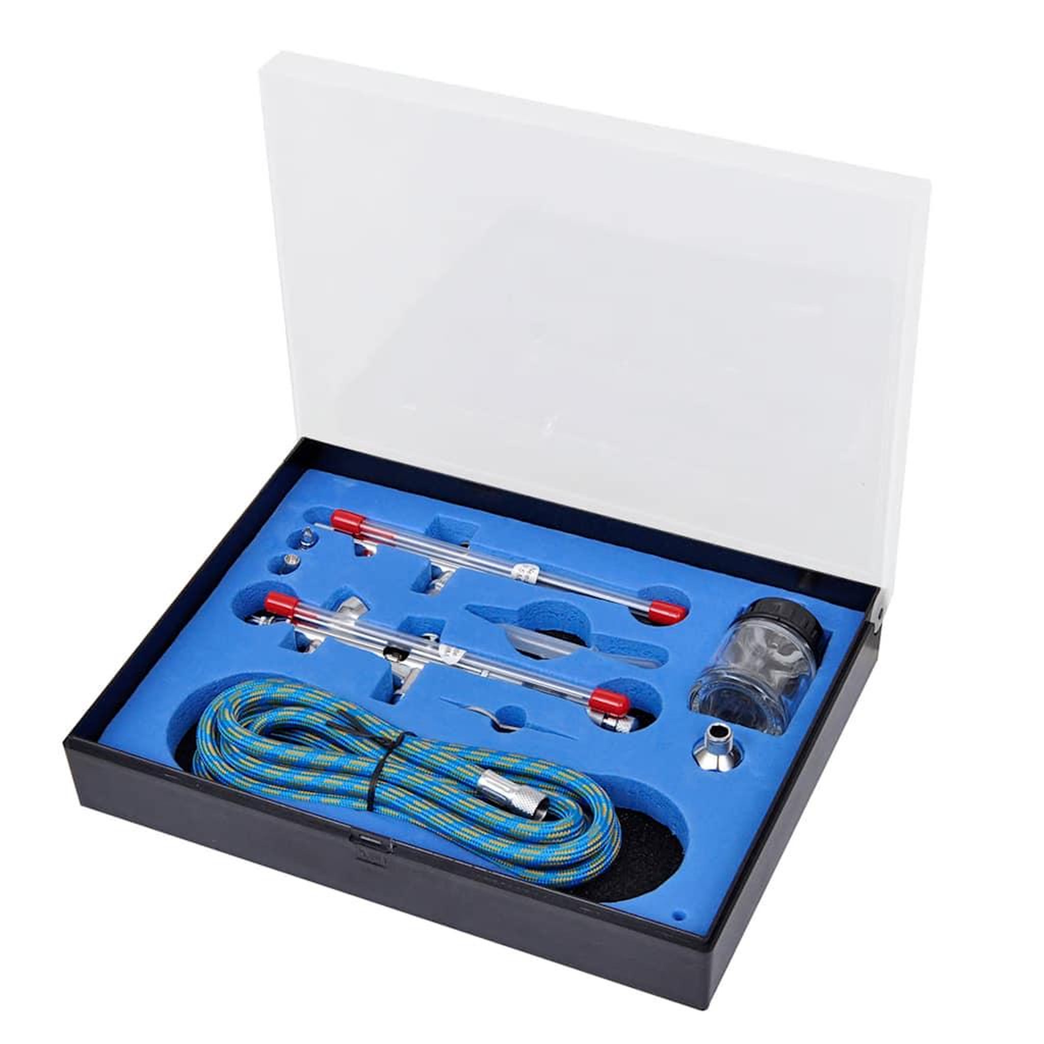 Voir la diapositive 2 : VIDAXL Ensemble d'aerographe avec 2 pistolets de pulverisation