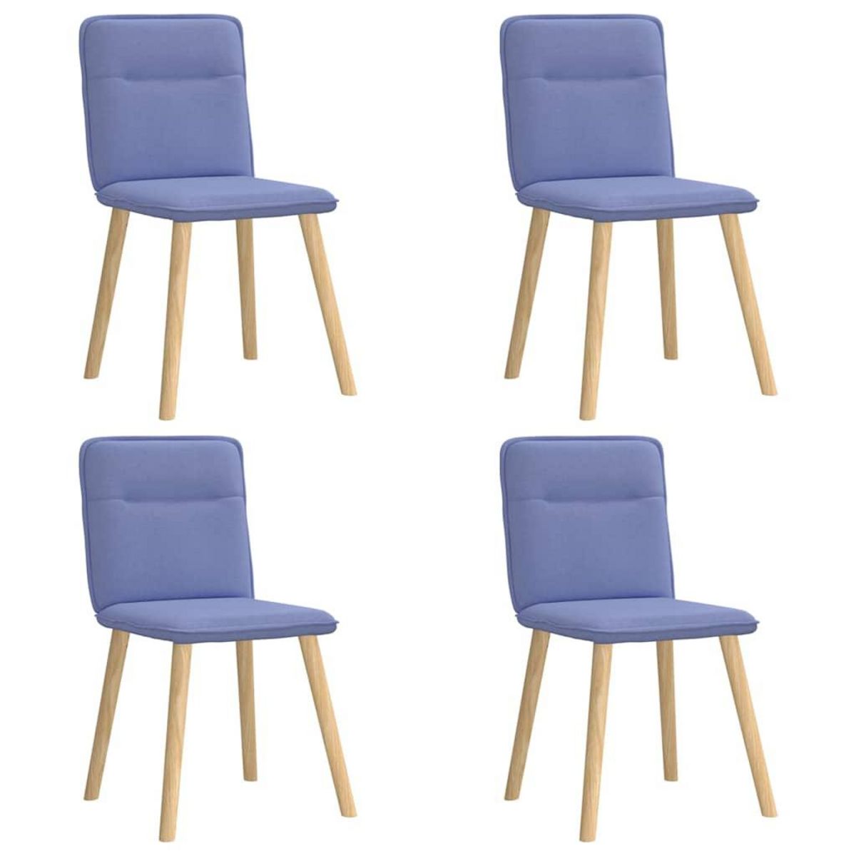 VIDAXL Chaises a manger lot de 4 bleu jean tissu