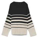 Vero Moda Pull Beige/Noir à rayures Femme Vero Moda Saba Stripe. Coloris disponibles : Noir