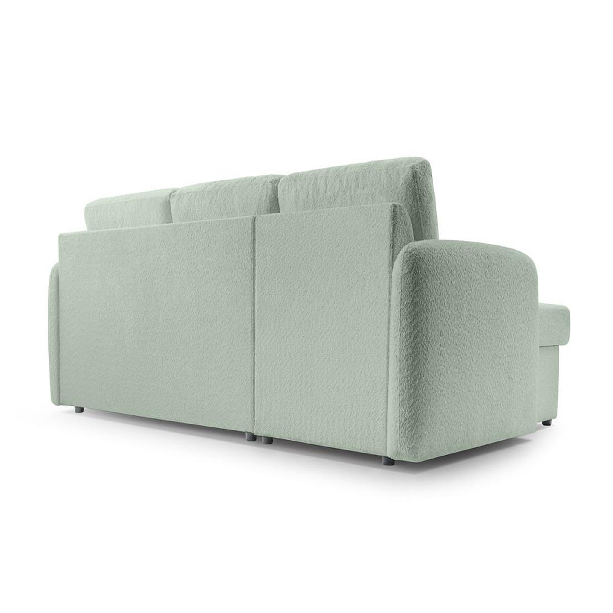 Voir la diapositive 6 : BEST MOBILIER Pocatello - canapé d'angle réversible 4 places - convertible avec coffre - en tissu bouclette