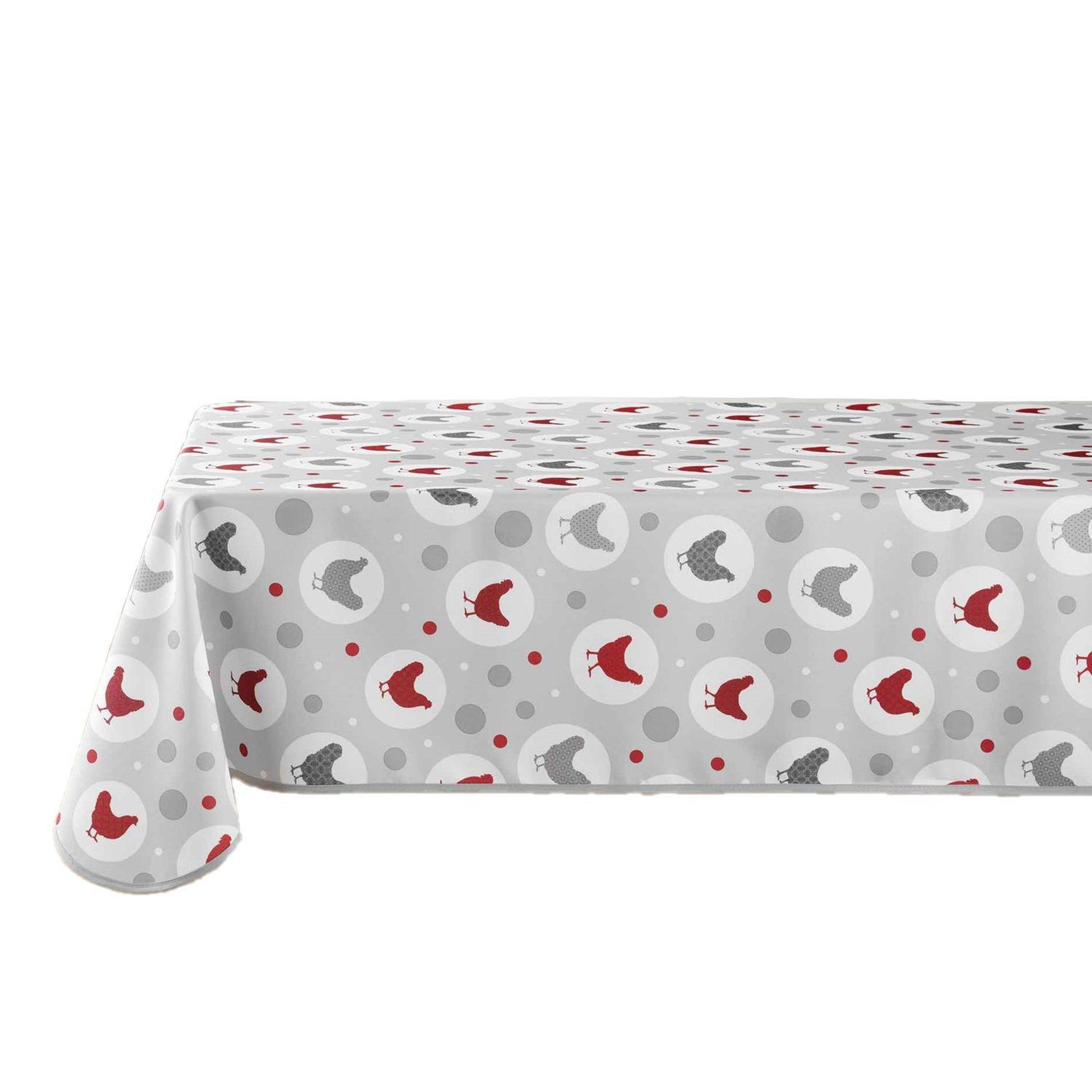 Douceur d'Intérieur Nappe rectangulaire antitache plumette - 150 x 240 cm - gris