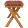Voir la diapositive 4 : VIDAXL Banc de jardin rouge bois massif d'acacia et tissu