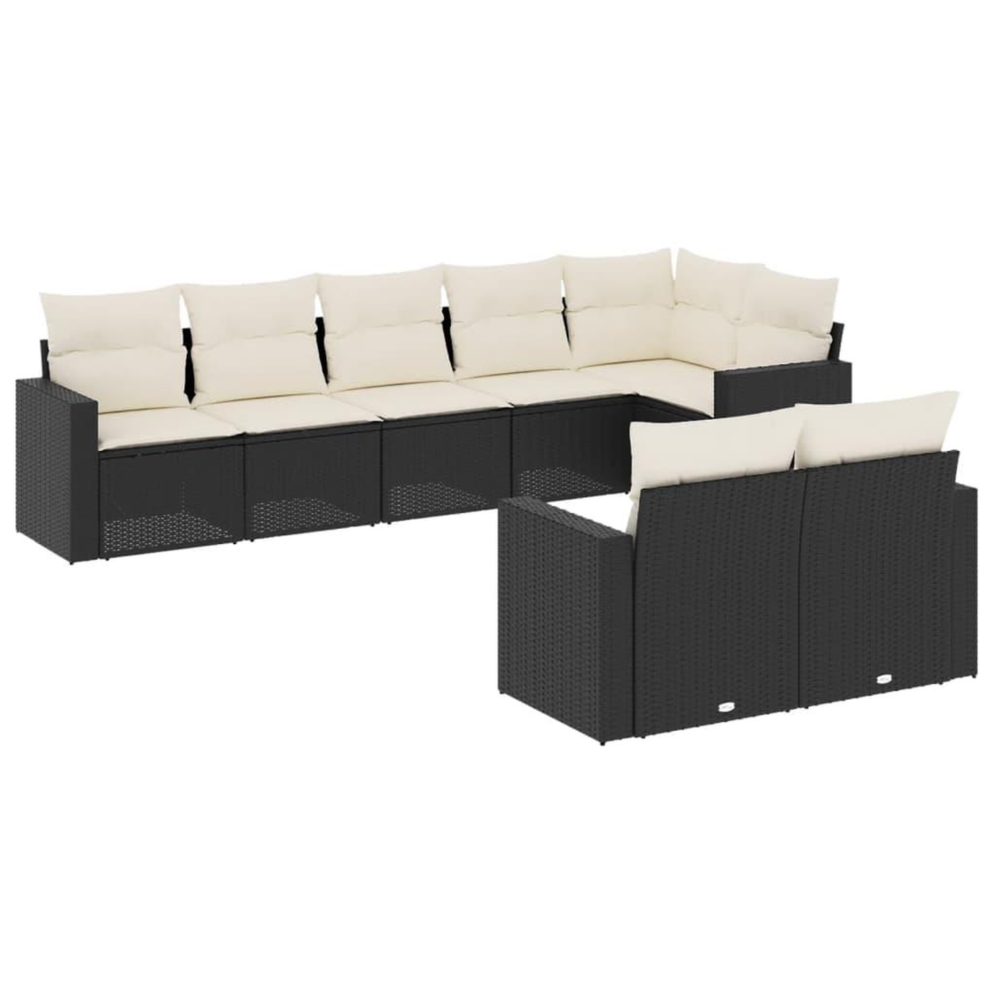 Voir la diapositive 2 : VIDAXL Salon de jardin 8 pcs avec coussins noir resine tressee