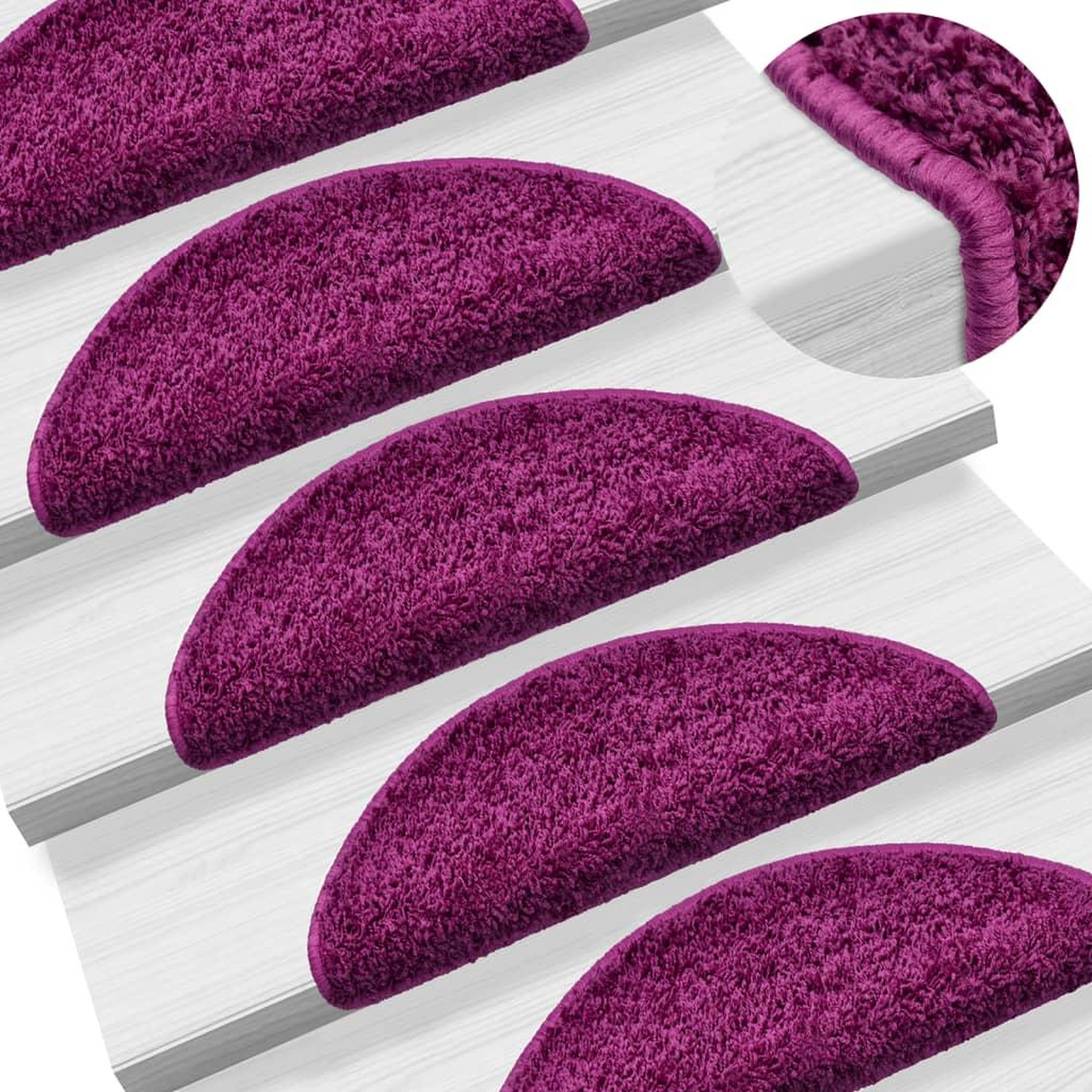 Voir la diapositive 1 : VIDAXL Tapis d'escalier 15 pcs violet 56x17x3 cm