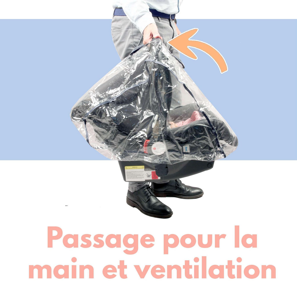 BAMBISOL Bambisol Habillage Pluie | pour Nacelles et Siège Auto Gr0+ | Transparent