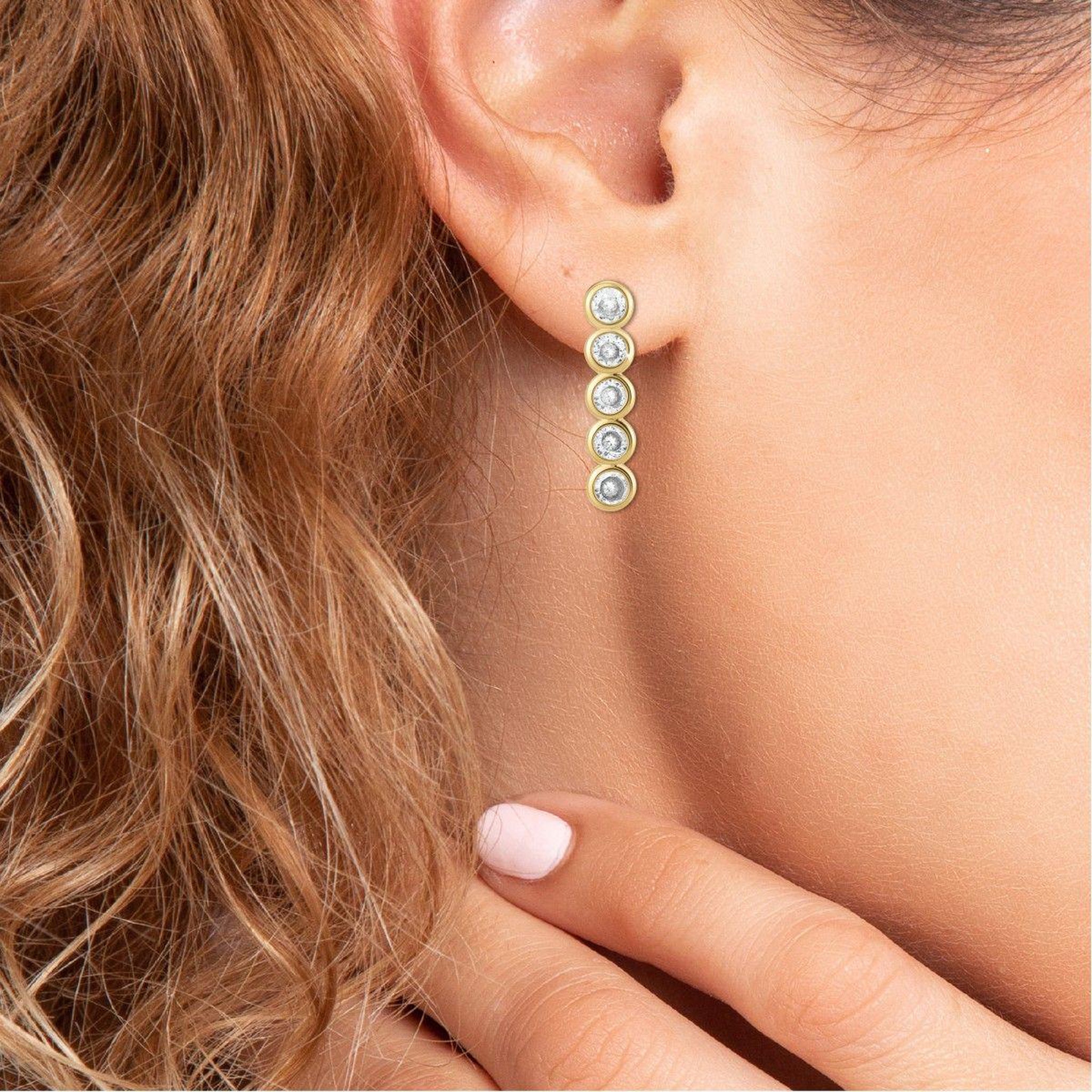 Voir la diapositive 2 : SC BOHEME Boucles d'oreilles SC Bohème ornées de Cristaux scintillants