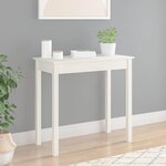 VIDAXL Table console Blanc 80x40x75 cm Bois massif de pin