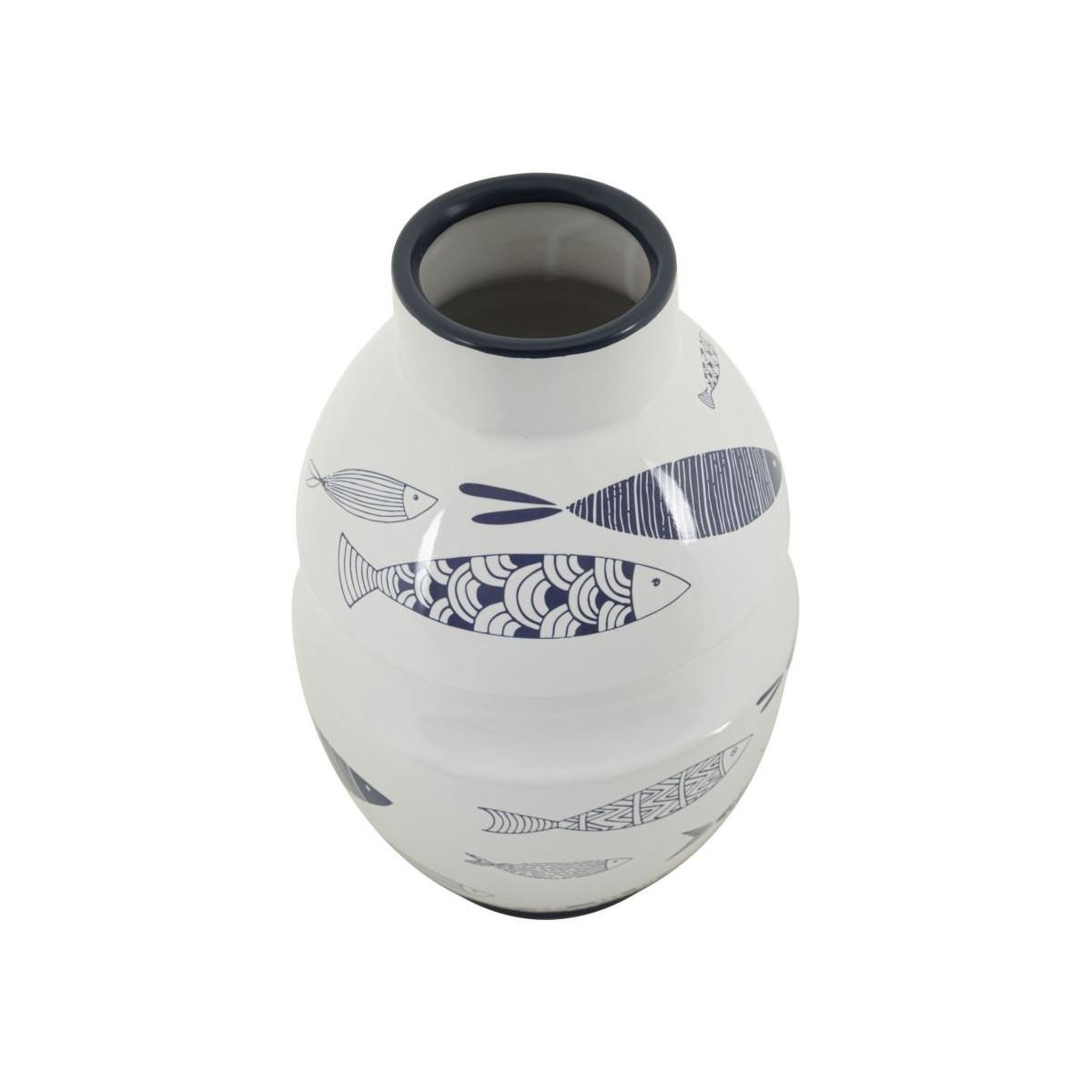 Voir la diapositive 2 : Paris Prix Vase déco en céramique  poissons  31cm multicolore