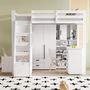 Voir la diapositive 4 : MERAX Lit combiné enfant 90x200cm bois coloris blanc